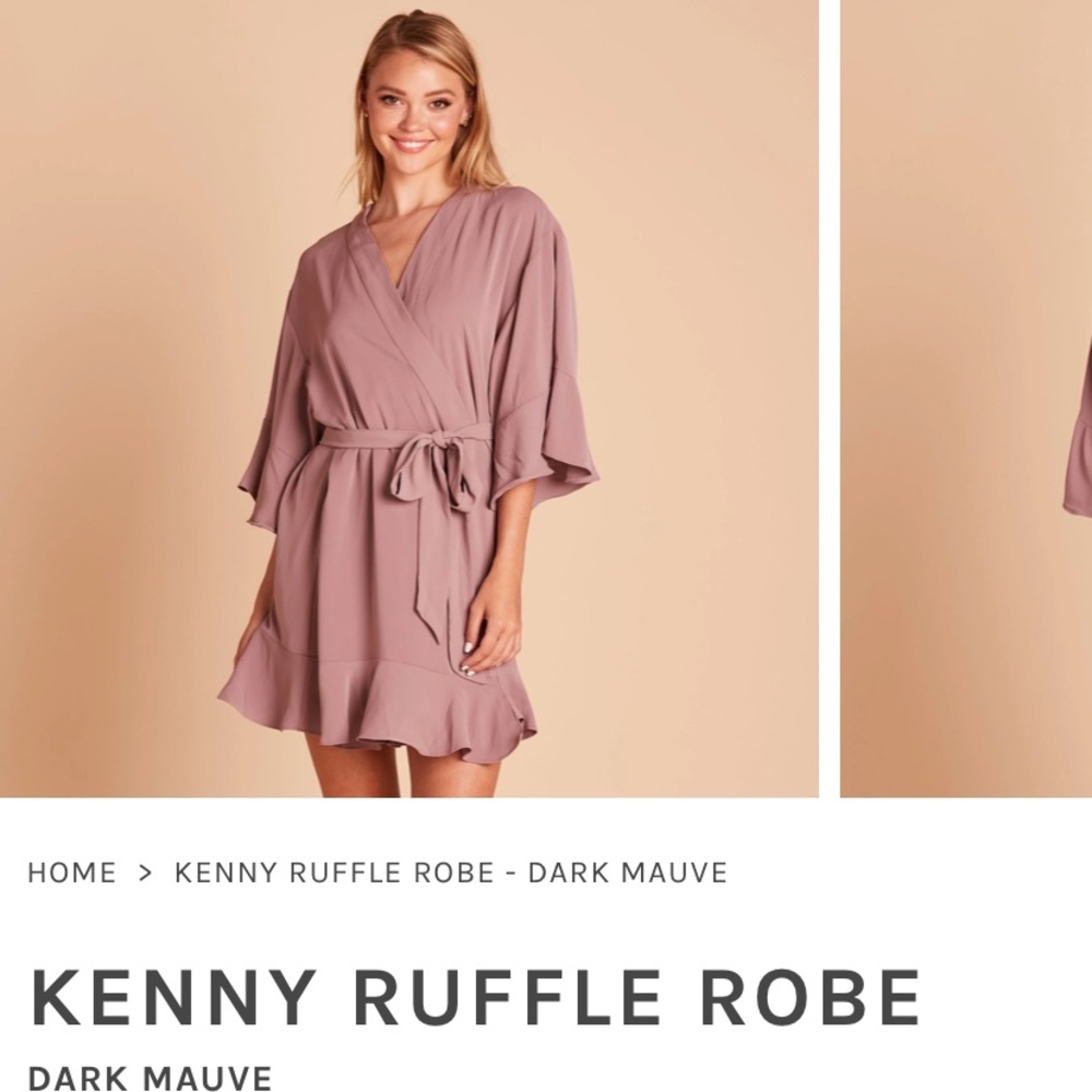 Birdy Grey Kenny ruffle robe in dark mauve